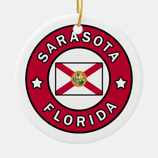 Sarasota Florida Ceramic Ornament (Front)