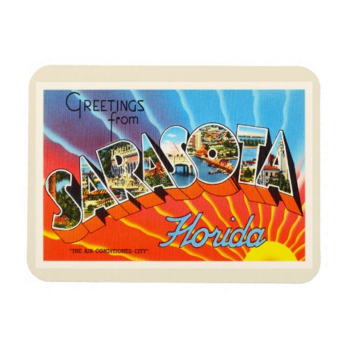 Sarasota Florida FL Old Vintage Travel Souvenir Magnet