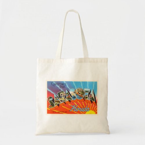 Sarasota Florida FL Old Vintage Travel Souvenir Tote Bag