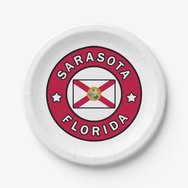 Sarasota Florida Paper Plates (Front)