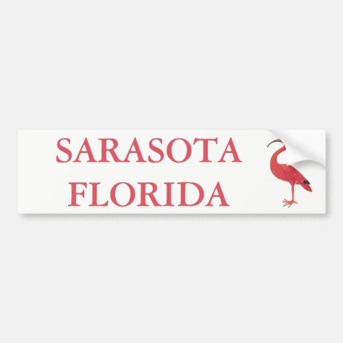 SARASOTA FLORIDA PINK FLAMINGO Bumper Sticker