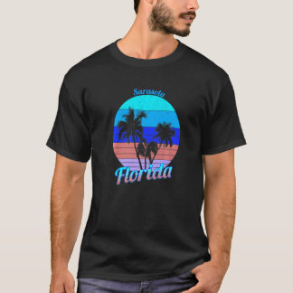Sarasota Florida Retro Tropical Palm Trees Vacatio T-Shirt