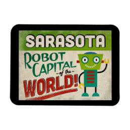 Sarasota Florida Robot - Funny Vintage Magnet