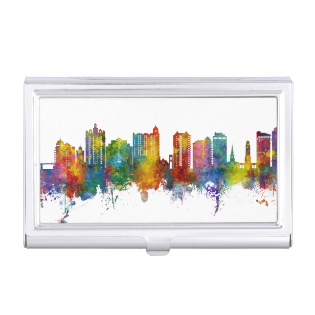Sarasota Florida Skyline Business Card Case (Front)