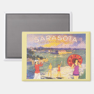Sarasota Florida vintage 1920s Scene Magnet