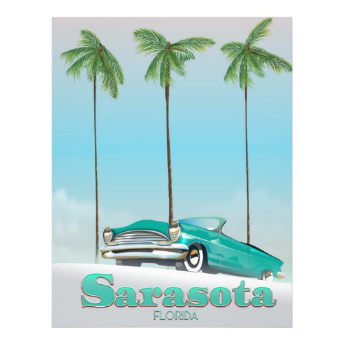 Sarasota Florida Vintage style travel poster