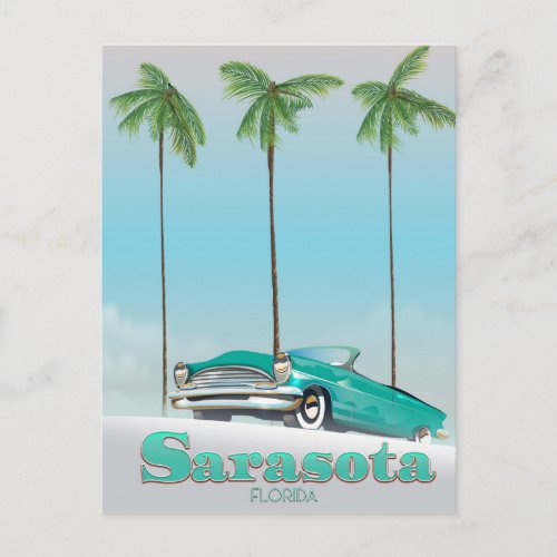 Sarasota Florida Vintage style travel poster Postcard