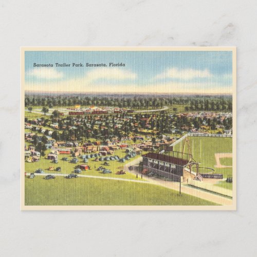 Sarasota Trailer Park vintage Florida Postcard