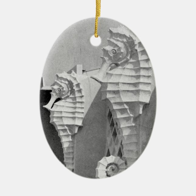 Sarasota's SeaHorses Ceramic Ornament (Front)