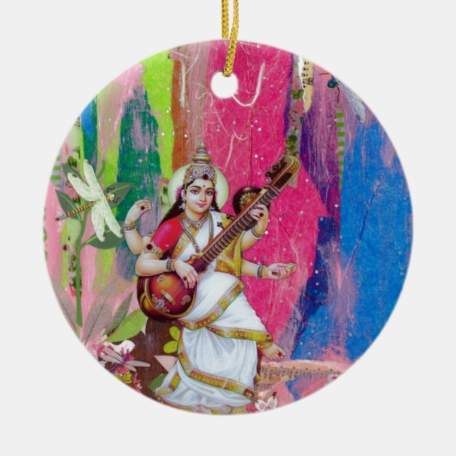 Saraswati Ceramic Ornament (Front)