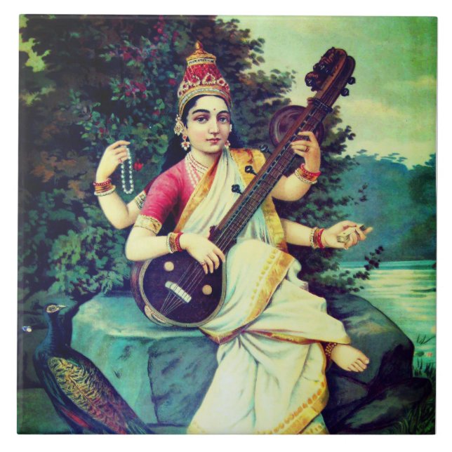 Saraswati Ceramic Tile (Front)