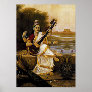 SARASWATI - Divinity of the arts and rivers Poster