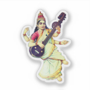 Saraswati, Hindu Goddess Sticker