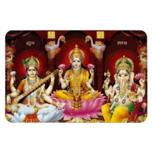 Saraswati, Lakshmi, & Ganesha Flexi Magnet