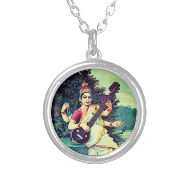 Saraswati Silver Plated Necklace (Front)
