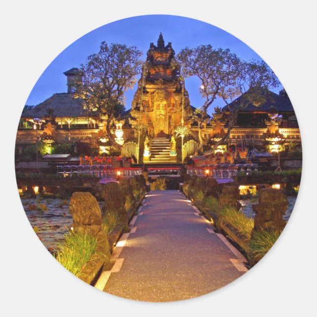 Saraswati Temple, Ubud Bali Indonesia Classic Round Sticker (Front)