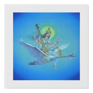 Saraswati - the goddess of Knowledge, Music & Art Faux Canvas Print