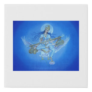 Saraswati - the goddess of Knowledge, Music & Art Faux Canvas Print