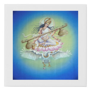 Saraswati - the goddess of Knowledge, Music & Arts Faux Canvas Print