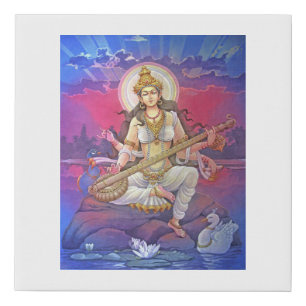 Saraswati - the Goddess of Knowledge, Music & Arts Faux Canvas Print