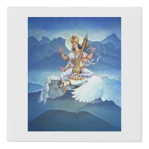 Saraswati - the Goddess of Knowledge, Music & Arts Faux Canvas Print