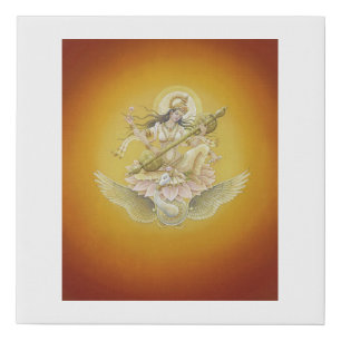 Saraswati - The goddess of Knowledge, Music & Arts Faux Canvas Print