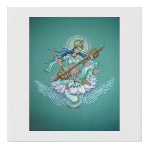 Saraswati - the goddess of Knowledge, Music & Arts Faux Canvas Print