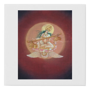Saraswati - the goddess of Knowledge, Music & Arts Faux Canvas Print