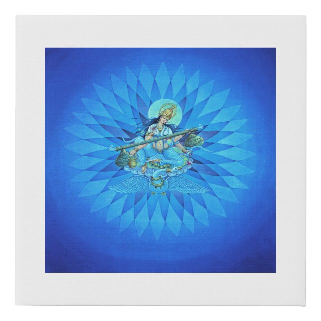 Saraswati - the goddess of Knowledge, Music & Arts Faux Canvas Print (Front)