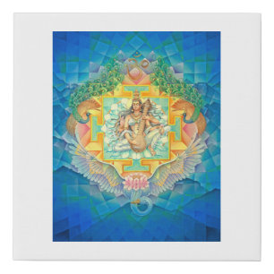 Saraswati Yantra Faux Canvas Print