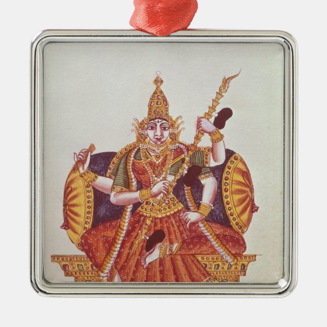 Saratheswathee, hindu goddess of learning metal ornament (Front)