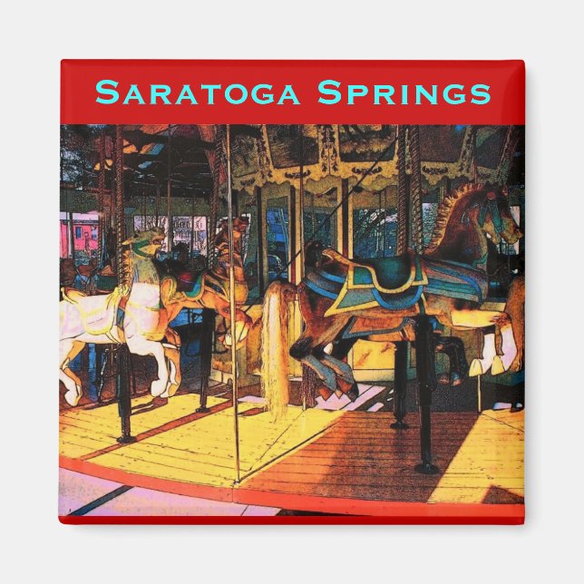 Saratoga Carousel Magnet (Front)