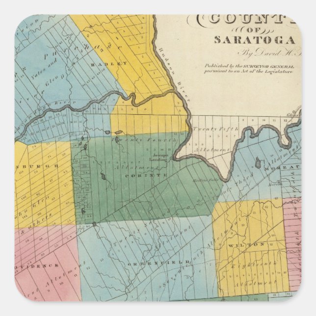 Saratoga County Square Sticker (Front)