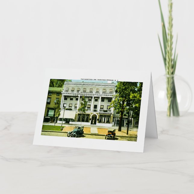 Saratoga Inn, Saratoga Springs, New York Foil Greeting Card (Front)