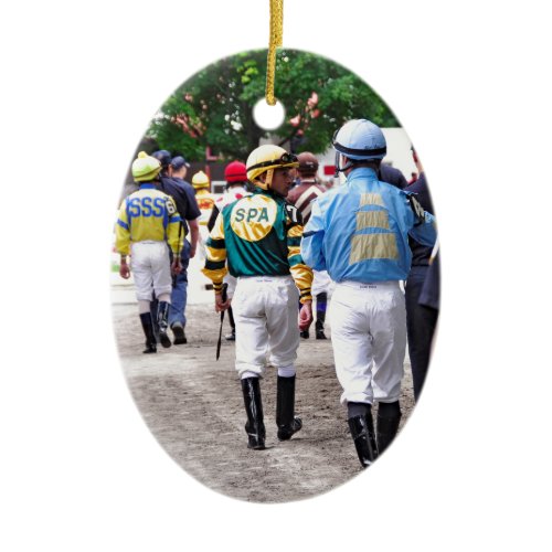 Saratoga Jockeys Ceramic Ornament