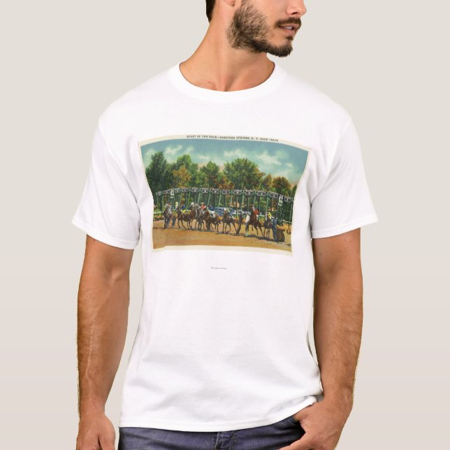 Saratoga Race Track Starting Line View T-Shirt (Front)