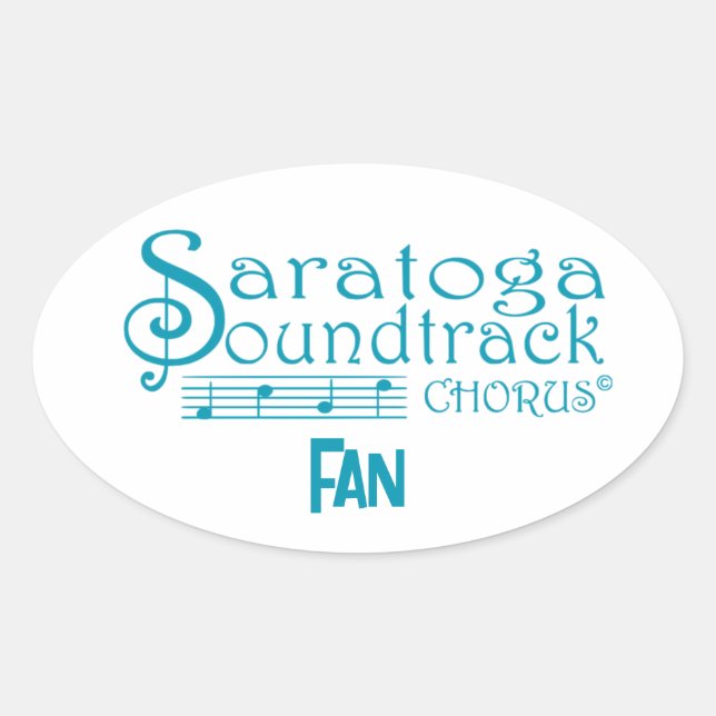 Saratoga Soundtrack Fan (set of four stickers) Oval Sticker (Front)