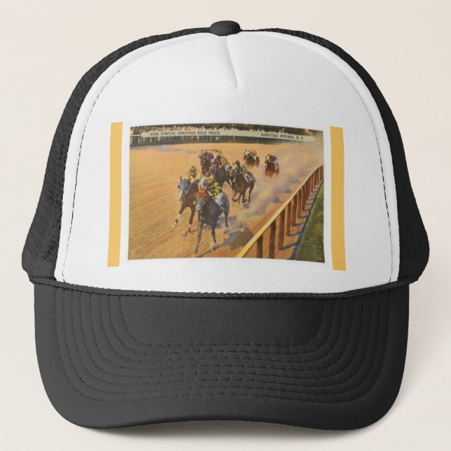 Saratoga Springs Horse Racing Trucker Hat (Front)