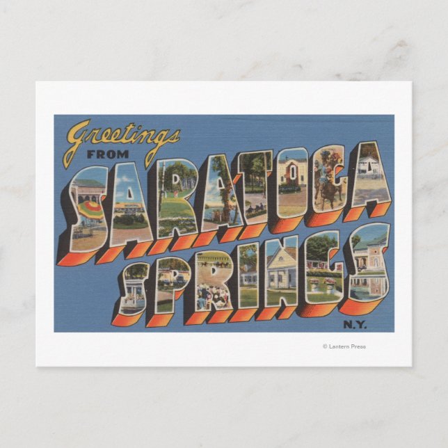 Saratoga Springs, New York - Large Letter Scenes Postcard (Front)