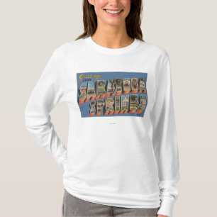 Saratoga Springs, New York - Large Letter Scenes T-Shirt