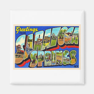 Saratoga Springs New York NY Large Letter Postcard Magnet