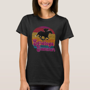 Saratoga Springs New York Summer Sunset Horse Raci T-Shirt