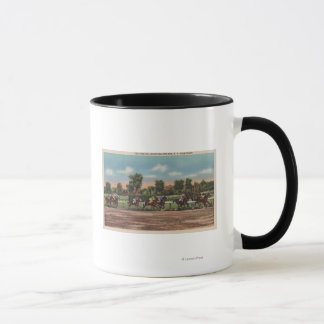 Saratoga Springs, NY - Horse Race Track Scene Mug