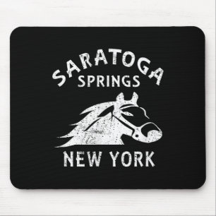Saratoga Springs Ny Horse Vintage Graphic Racing S Mouse Pad