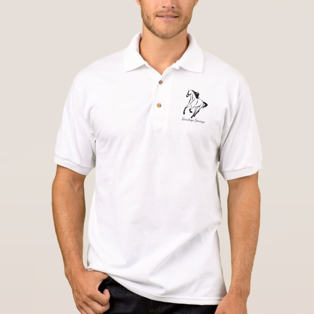 Saratoga Springs Racing Horse Polo Shirt (Front)