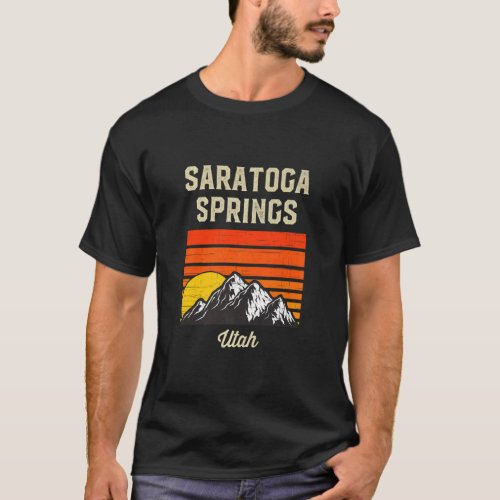 Saratoga Springs Utah Retro Vintage City State Usa T_Shirt