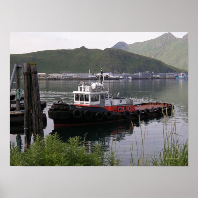 Saratoga Tugboat in Dutch Harbor, Alaska Poster (Front)