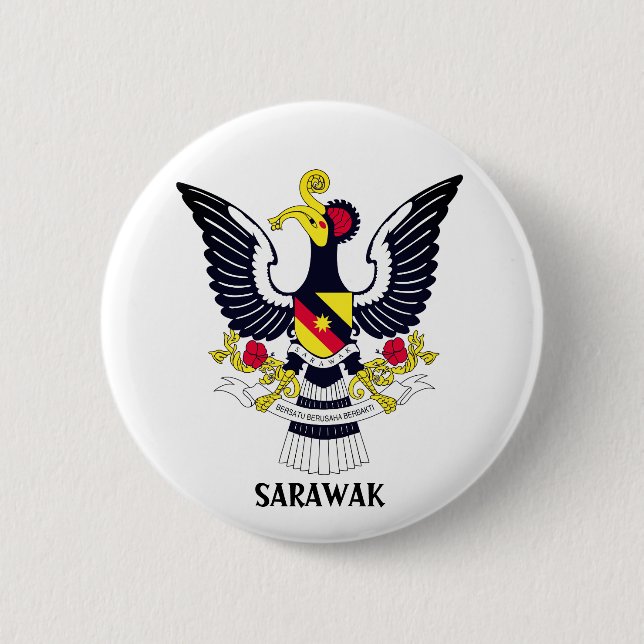 Sarawak Coat of Arms - MALAYSIA Button (Front)