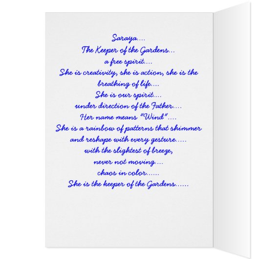 Sarayu ..."The keeper of the Gardens" (Inside (Left))