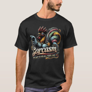Sarcasm colorful rooster Basic Dark T-Shirt